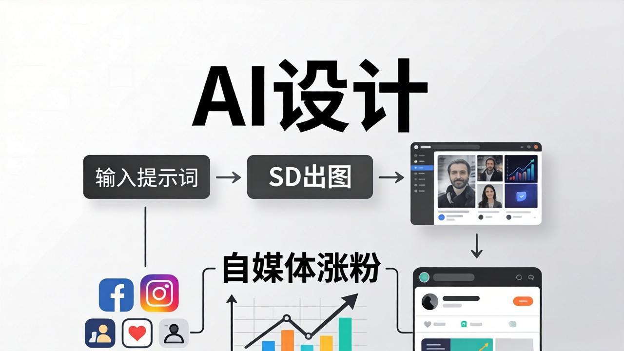 人人都是AI设计师：SD出图+自媒体涨粉一站教学，告别图文素材焦虑，AI设计让你轻松避开内卷-来聚吧