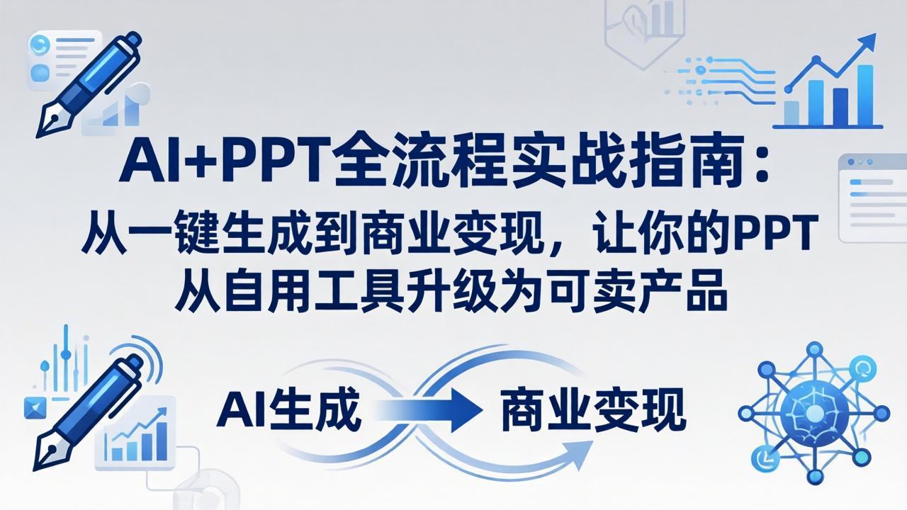 AI+PPT全流程实战指南-更新4月21：从一键生成到商业变现，让你的PPT从自用工具升级为可卖产品-来聚吧
