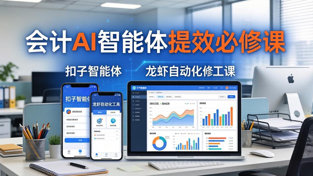 财务会计AI智能体提效必修课：扣子智能体+龙虾自动化+报表分析，一站式提升财务工作效率-来聚吧