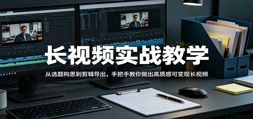 长视频实战教学，从选题构思到剪辑导出，手把手教你做出高质感可变现长视频-来聚吧