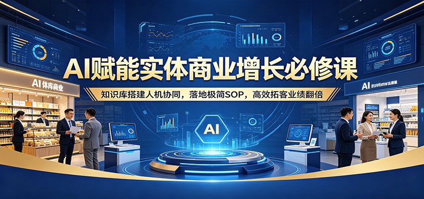 AI赋能实体商业增长必修课：知识库搭建人机协同，落地极简SOP，高效拓客业绩翻倍-来聚吧