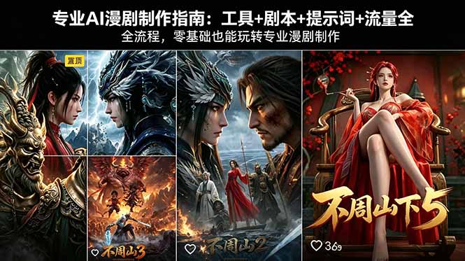 专业AI漫剧制作指南：工具+剧本+提示词+流量全流程，零基础也能玩转专业漫剧制作-来聚吧