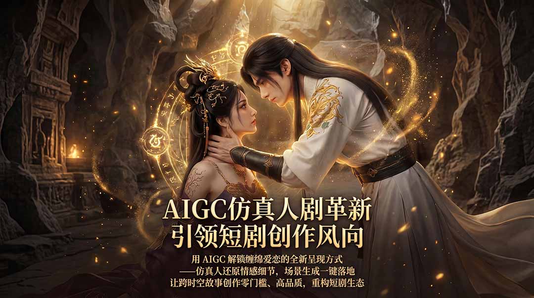 AIGC 仿真人短剧创作革新，解锁仙侠爱恋全新呈现，一键出高质场景，零门槛打造爆款剧集-来聚吧