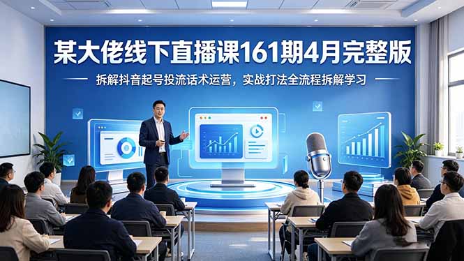某大佬线下直播课161期4月完整版，拆解抖音起号投流话术运营，实战打法全流程拆解学习-来聚吧