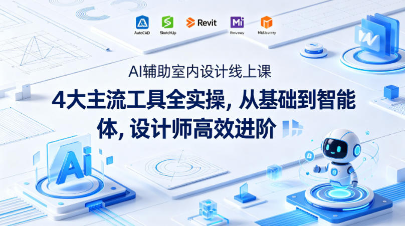 AI辅助室内设计线上课｜4大主流工具全实操，从基础到智能体，设计师高效进阶-来聚吧