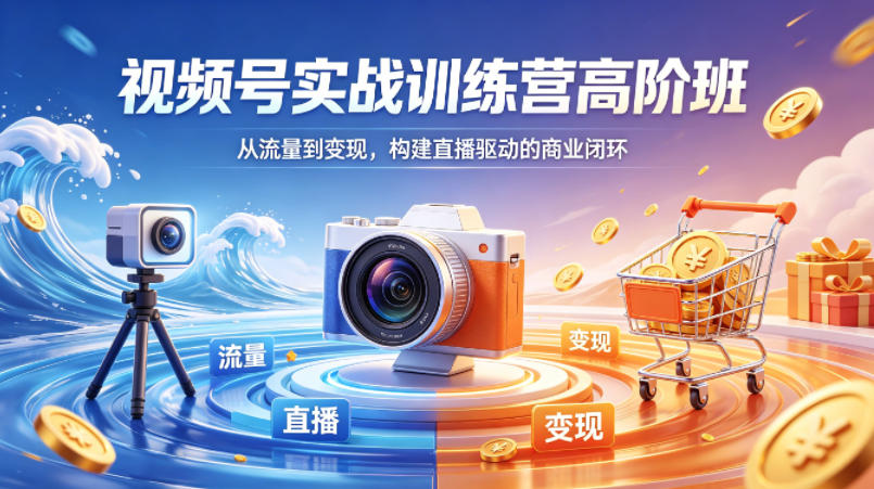 视频号实战训练营高阶班，从流量到变现，构建直播驱动的商业闭环(26年4月)-来聚吧