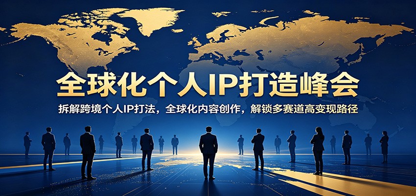 全球化个人IP打造峰会：拆解跨境个人IP打法，全球化内容创作，解锁多赛道高变现路径-来聚吧