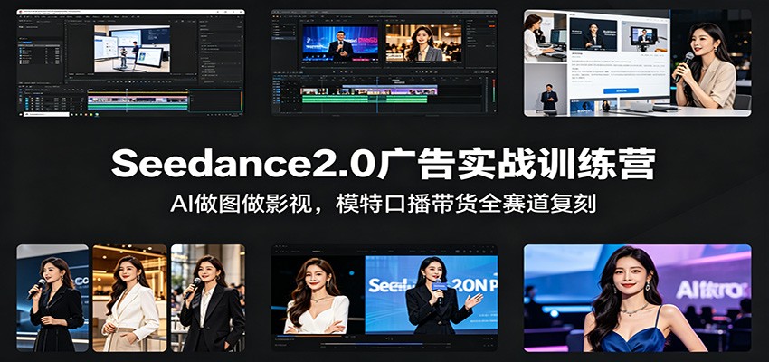 Seedance2.0广告实战训练营：AI做图做影视，模特口播带货全赛道复刻-来聚吧