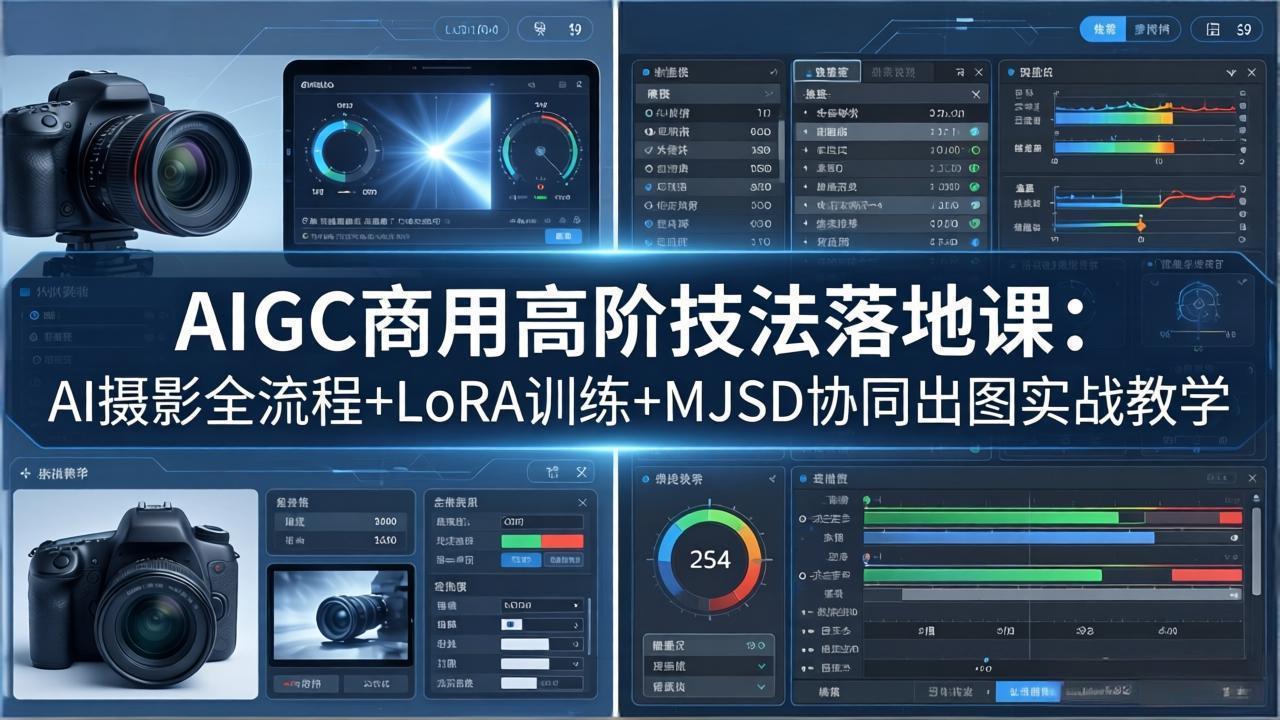 AIGC商用高阶技法落地课：AI摄影全流程+LoRA训练+MJSD协同出图实战教学-来聚吧