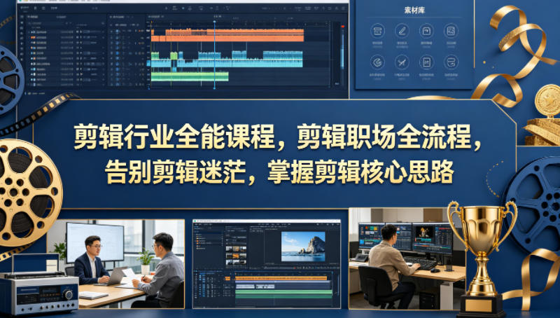 剪辑行业全能课程，剪辑职场全流程，告别剪辑迷茫，掌握剪辑核心思路-来聚吧