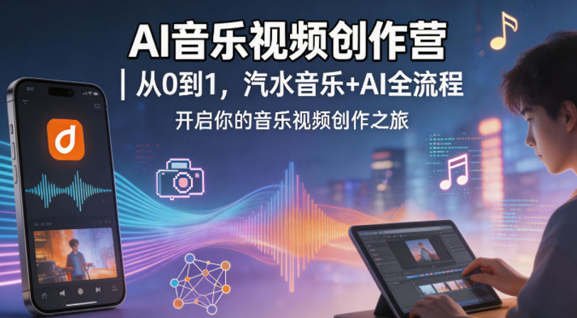 AI音乐视频创作营｜从0到1，汽水音乐+AI全流程，开启你的音乐视频创作之旅-来聚吧