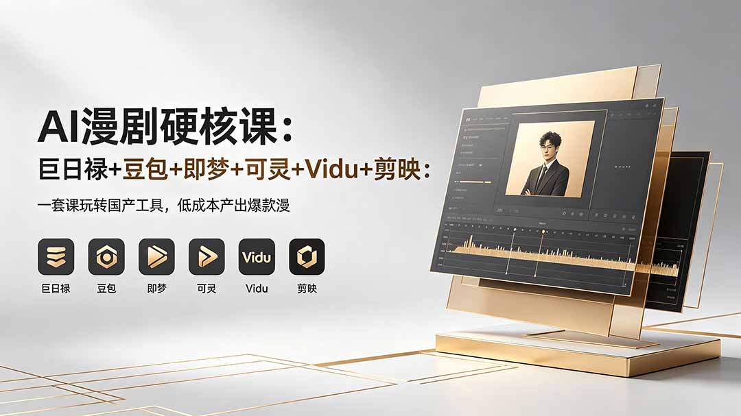 AI漫剧硬核课：巨日禄+豆包+即梦+可灵+Vidu+剪映：一套课玩转国产工具，低成本产出爆款漫剧-来聚吧