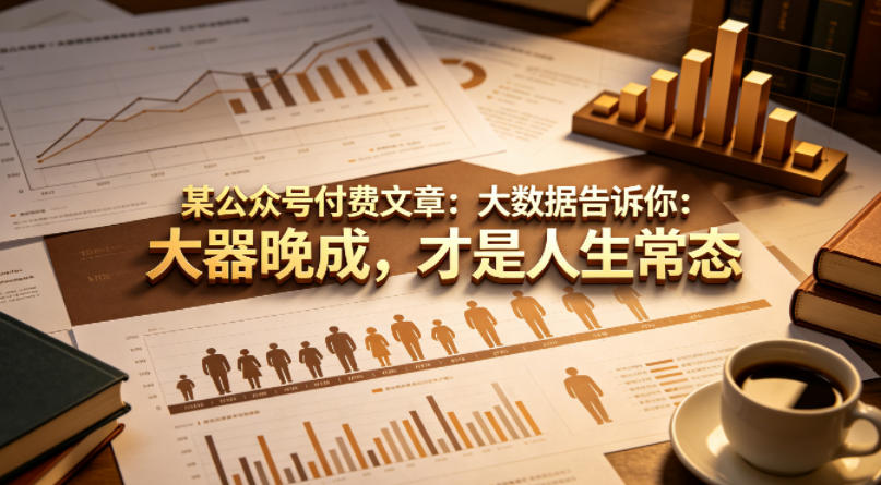 某公众号付费文章:大数据告诉你:大器晚成,才是人生常态-来聚吧