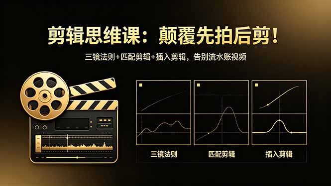 剪辑思维课:颠覆先拍后剪!三镜法则+匹配剪辑+插入剪辑,告别流水账视频-来聚吧