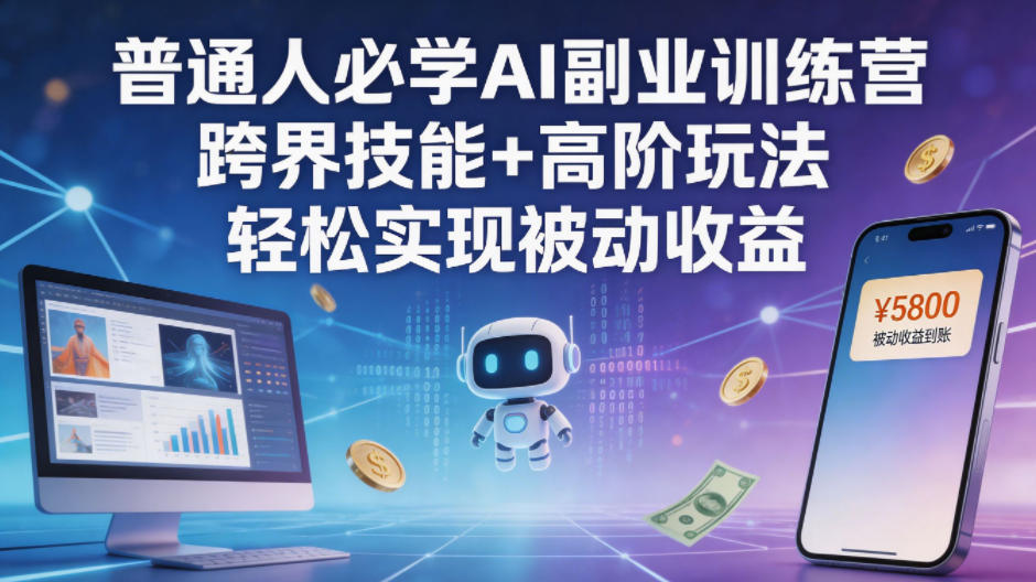 普通人必学AI副业训练营跨界技能+高阶玩法轻松实现被动收益-来聚吧