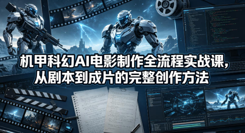 机甲科幻AI电影制作全流程实战课,从剧本到成片的完整创作方法-来聚吧