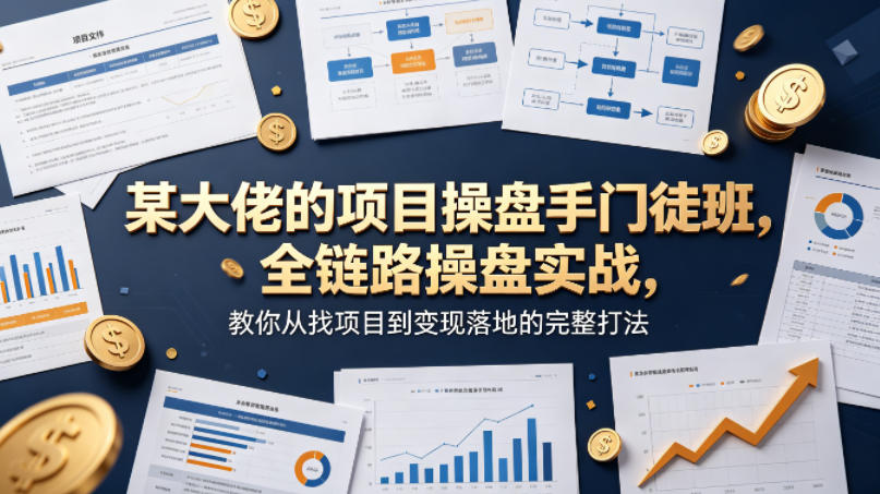 某大佬的项目操盘手门徒班,全链路操盘实战,教你从找项目到变现落地的完整打法-来聚吧