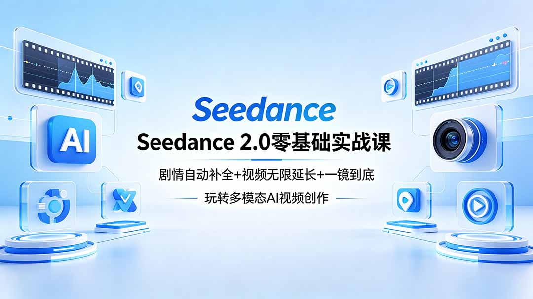 Seedance 2.0零基础实战课:剧情自动补全+视频无限延长+一镜到底:玩转多模态AI视频创作-来聚吧