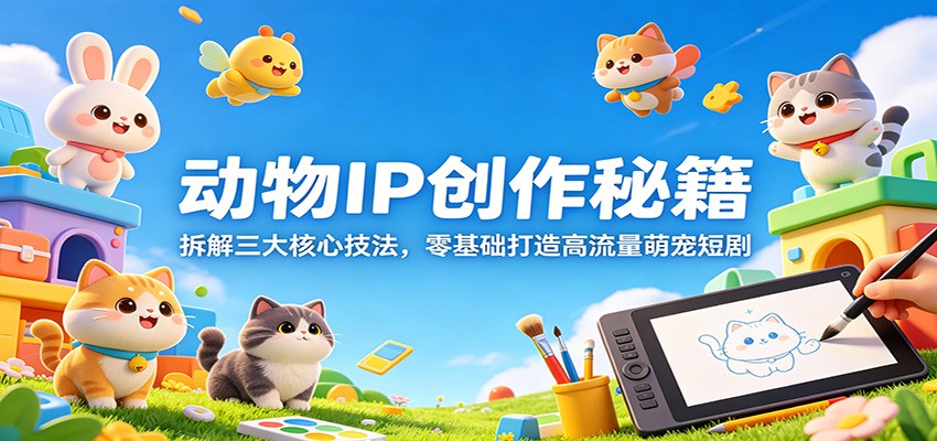 动物IP创作秘籍:拆解三大核心技法,零基础打造高流量萌宠短剧-来聚吧