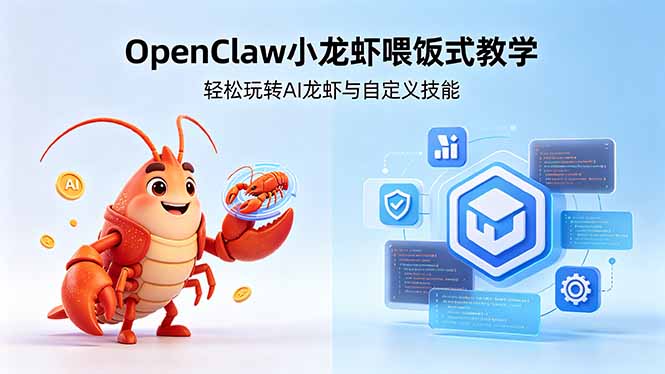 不用懂技术!OpenClaw小龙虾喂饭式教学,轻松玩转AI龙虾与自定义技能-来聚吧