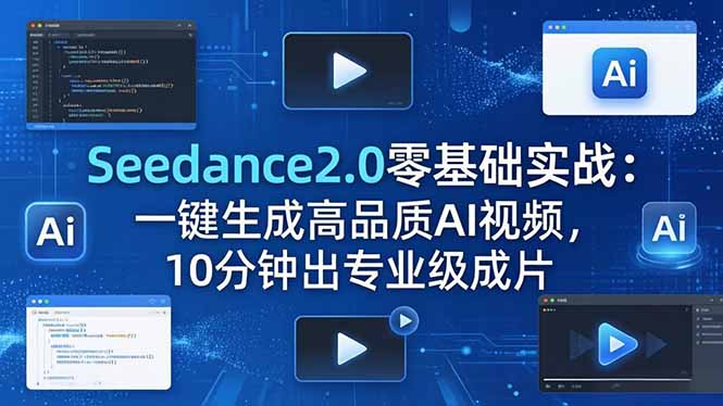 Seedance2.0零基础实战：一键生成高品质AI视频，10分钟出专业级成片-来聚吧