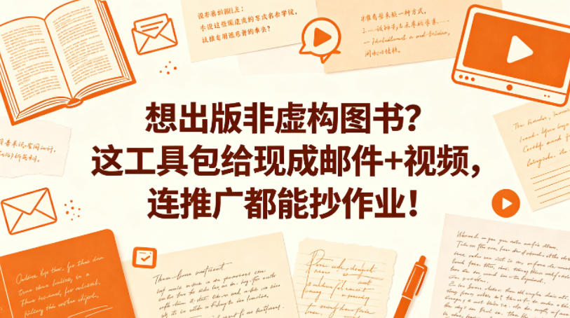 想出版非虚构图书?这工具包给现成邮件+视频,连推广都能抄作业!【原创双语字幕】-来聚吧