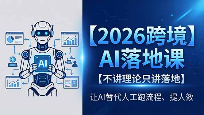 2026跨境AI落地课,不讲理论只讲落地,让AI替代人工跑流程、提人效-来聚吧