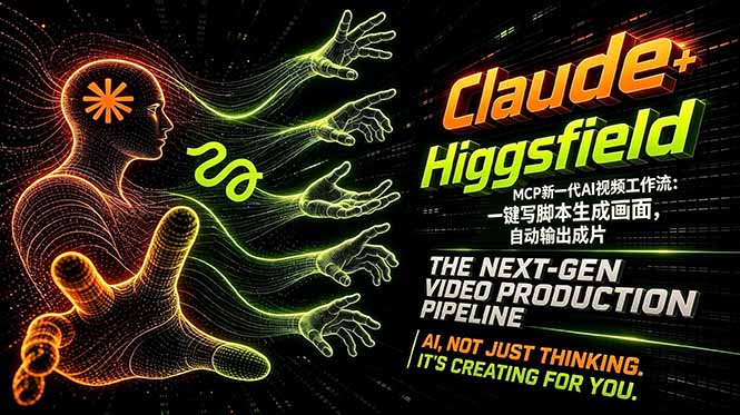Claude+Higgsfield MCP新一代AI视频工作流:一键写脚本生成画面,自动输出成片-来聚吧