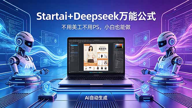 AI自动做电商详情页:Startai+Deepseek万能公式,不用美工不用PS,小白也能做-来聚吧