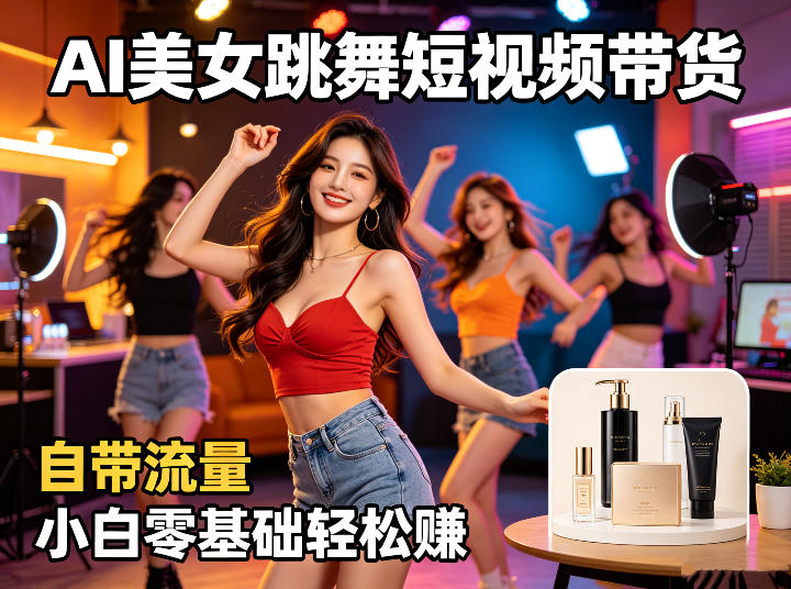 AI美女跳舞短视频带货:自带流量,小白零基础轻松賺,详细拆解-来聚吧