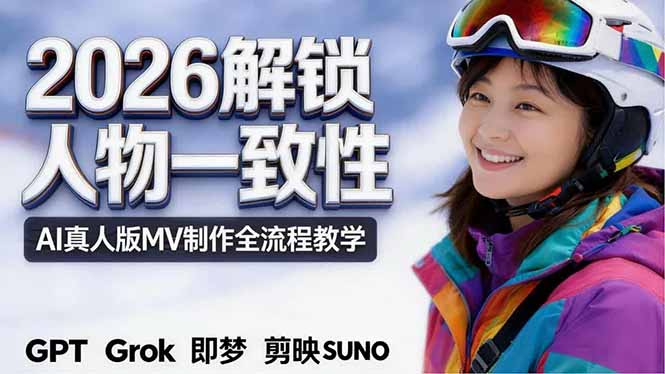 2026独创解锁人物一致性：AI真人版MV制作，不讲空话，不拼概念，全流程实操-来聚吧