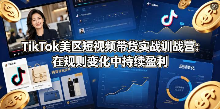 TikTok美区短视频带货实战训战营:在规则变化中持续盈利-来聚吧