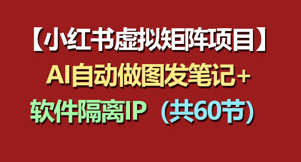 小红书虚拟矩阵项目:软件隔离IP+AI自动做图发笔记(共60节)-来聚吧