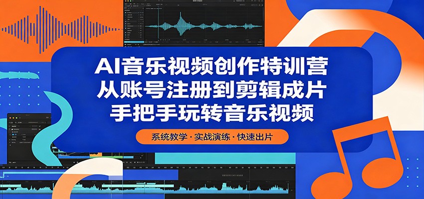 AI音乐视频创作特训营:从账号注册到剪辑成片,手把手玩转音乐视频-来聚吧