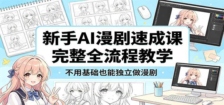 新手AI漫剧速成课:完整全流程教学,不用基础也能独立做漫剧-来聚吧