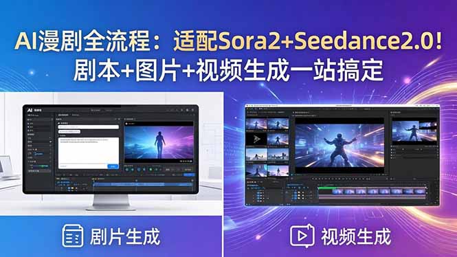 AI漫剧全流程:适配Sora2+Seedance2.0!剧本+图片+视频生成一站搞定-来聚吧