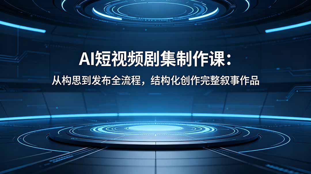 AI短视频剧集制作课:从构思到发布全流程,结构化创作完整叙事作品-来聚吧