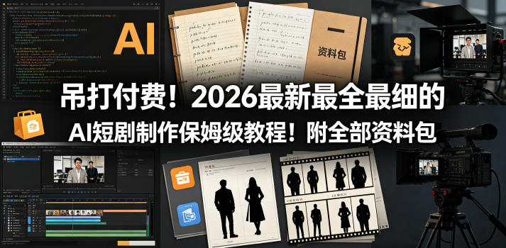 吊打付费!2026最新最全最细的AI短剧制作保姆级教程!附全部资料包-来聚吧