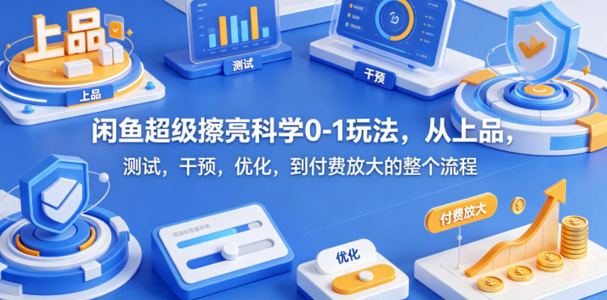闲鱼超级擦亮科学0-1玩法，从上品，测试，干预，优化，到付费放大的整个流程-来聚吧