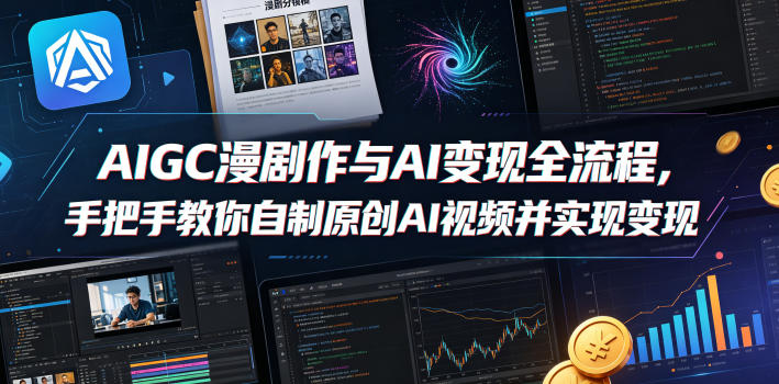 AIGC漫剧创作与AI变现全流程,手把手教你自制原创AI视频并实现变现-来聚吧