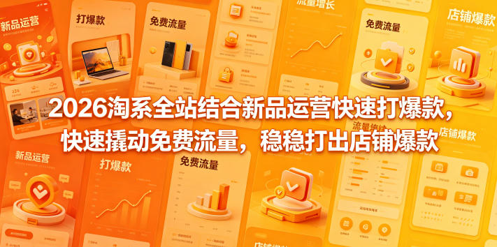 2026淘系全站结合新品运营快速打爆款，快速撬动免费流量，稳稳打出店铺爆款(更新5月12日)-来聚吧