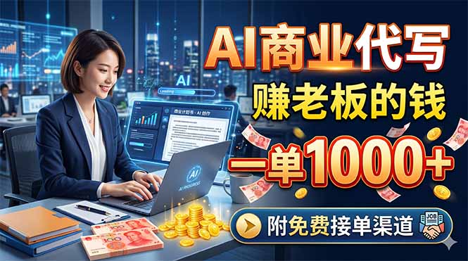 AI商业代写,赚老板的钱,一单1000+,附免费接单渠道-来聚吧