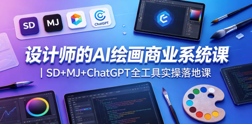 设计师的AI绘画商业系统课|SD+MJ+ChatGPT全工具实操落地课-来聚吧