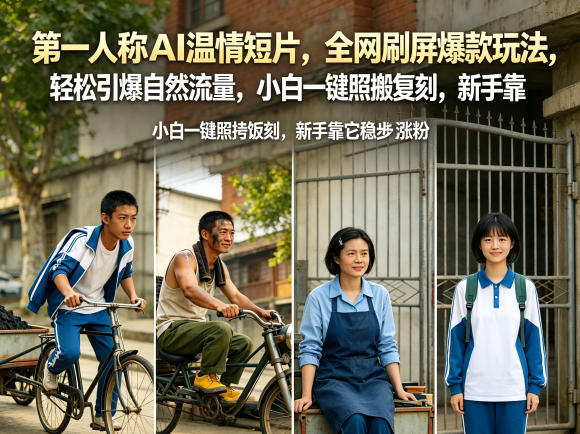 第一人称AI温情短片,全网刷屏爆款玩法,轻松引爆自然流量,小白一键照搬复刻,新手靠它稳步涨粉-来聚吧