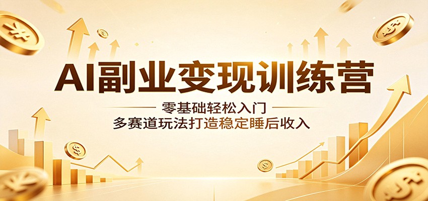 AI副业变现训练营:零基础轻松入门,多赛道玩法打造稳定睡后收入-来聚吧