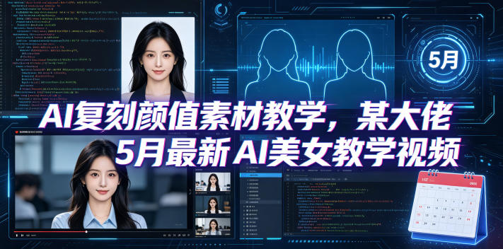 AI复刻颜值素材教学,某大佬5月最新AI美女教学视频,内含4月好物复刻教学-来聚吧