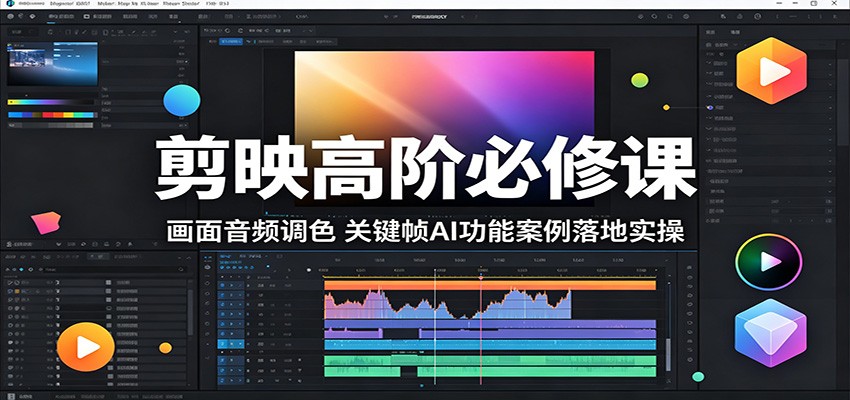 剪映高阶必修课:画面音频调色,关键帧AI功能案例落地实操-来聚吧