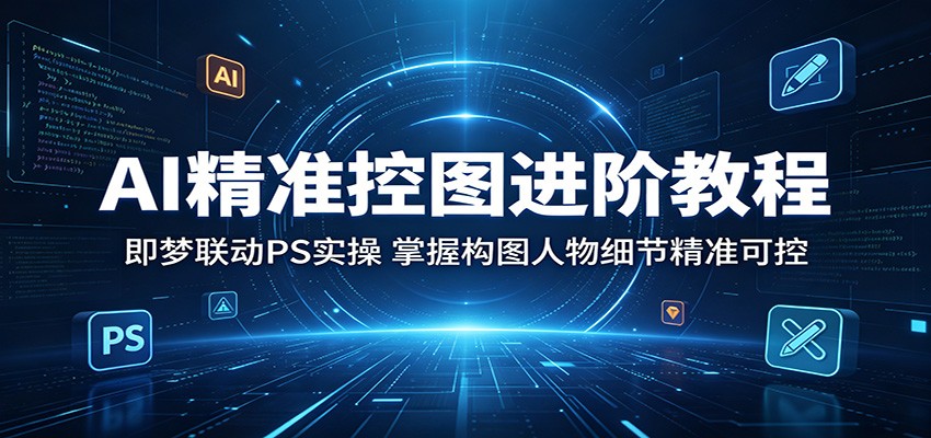 AI精准控图进阶教程:即梦联动PS实操,掌握构图人物细节精准可控-来聚吧