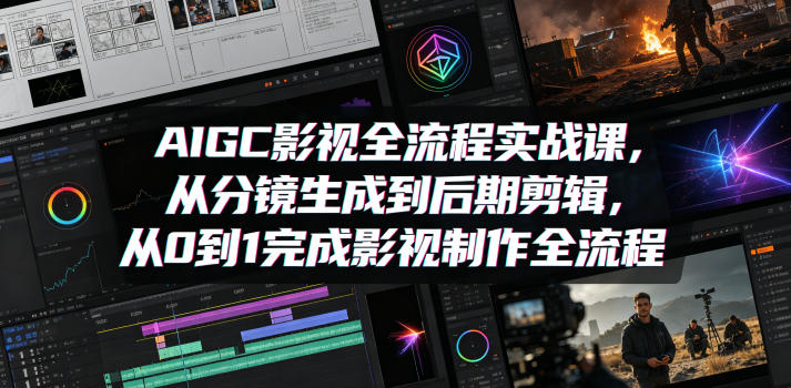 AIGC影视全流程实战课，从分镜生成到后期剪辑，从0到1完成影视制作全流程-来聚吧