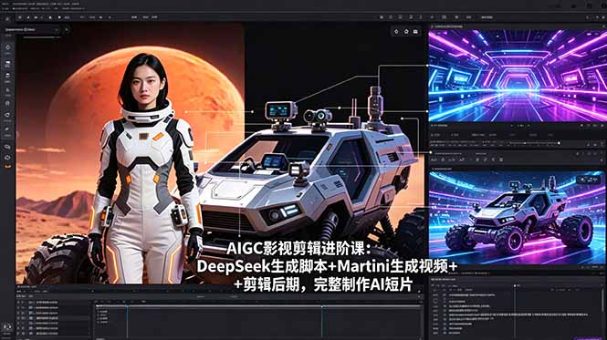 AIGC影视剪辑进阶课：DeepSeek生成脚本+Martini生成视频+剪辑后期，完整制作AI短片-来聚吧